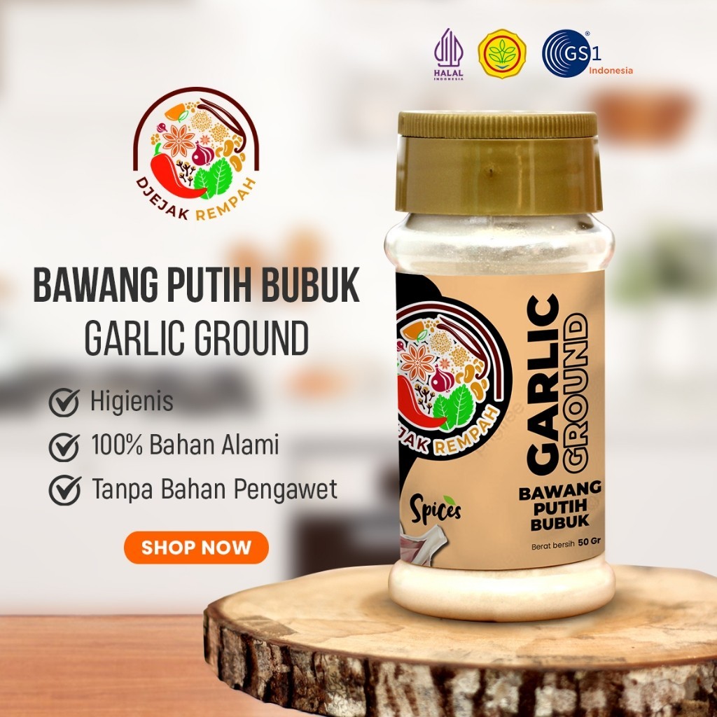 

Bawang Putih Bubuk Garlic Powder(Rempah Bubuk Bumbu Dapur Masak Asli Berkualitas) - 100% Rempah Murni