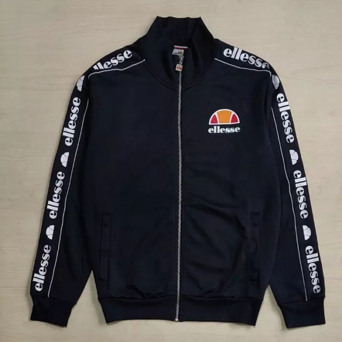 PROMO Jaket Pria Wanita Tracktop Ellesse Rimini Casual Premium Sport - Hitam 1, XL TERMURAH