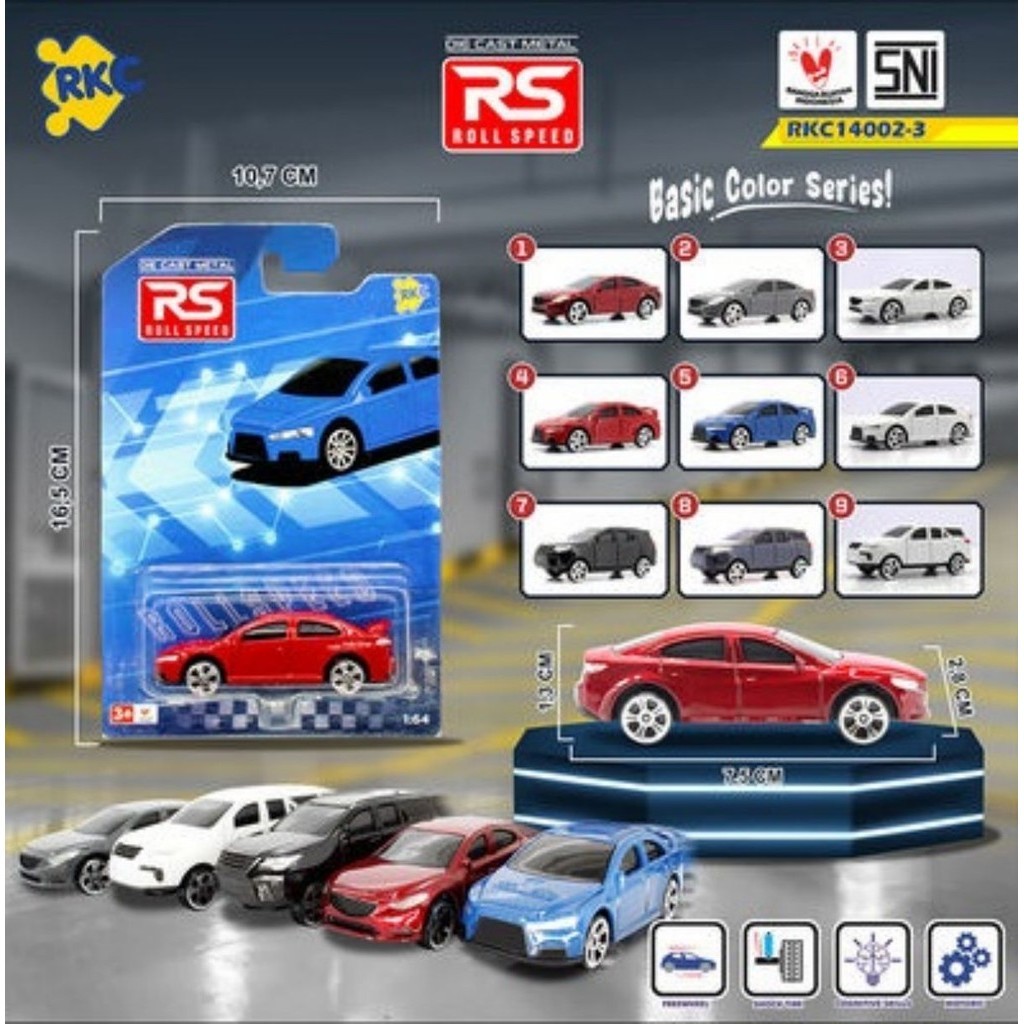 MAINAN KOLEKSI SEDAN FREEWHEEL DIECAST METAL ROLL SPEED 1:64 MAZDA LANCER FORTUNER AVANZA GRANDMAX