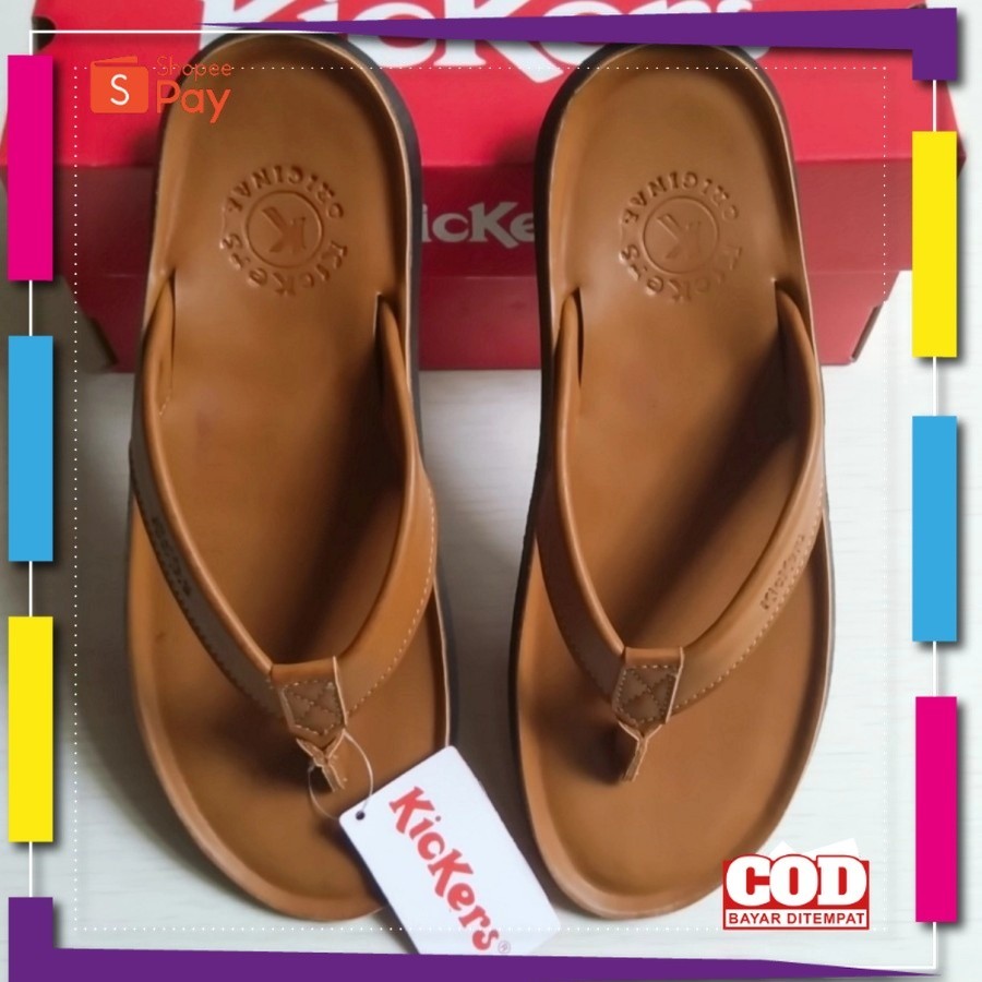 [PREMIUM ORIGINAL] SANDAL KULIT PRIA/SENDAL KICKERS JEPIT