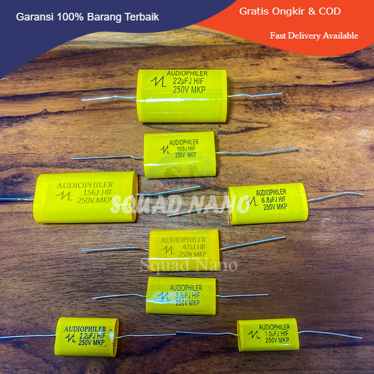 KAPASITOR AUDIOPHILER MKP NON POLAR 1UF / 2.2UF / 3.3UF PER 1PCS