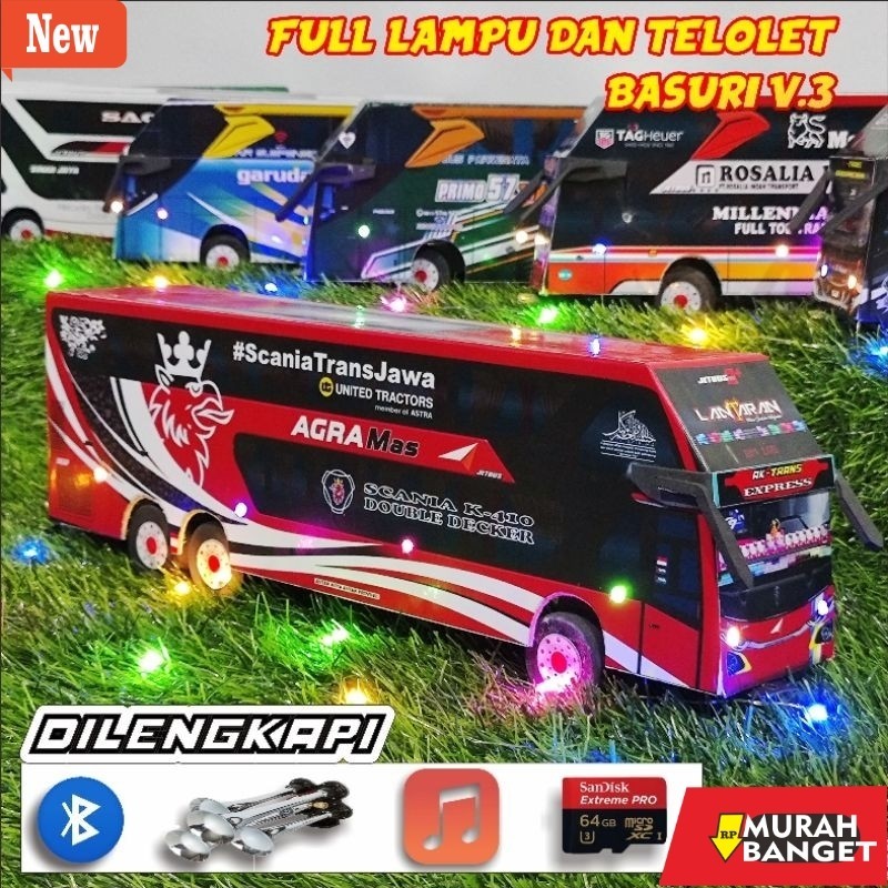 RC formula one mainan mobil anak yg lagi viral- Miniatur Bus Telolet Basuri Full lampu AKAP Suara Mu