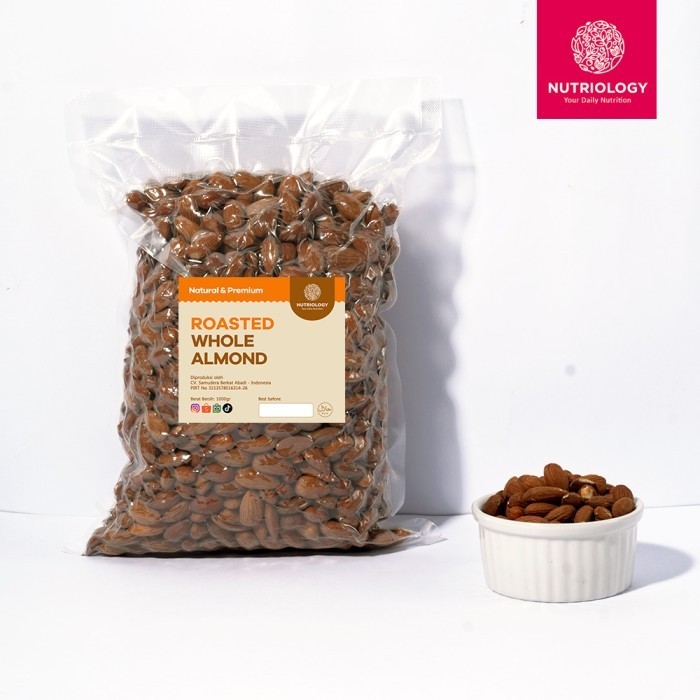 

AD Almond panggang Utuh 1 kg whole nuts roasted kacang Natural Premium