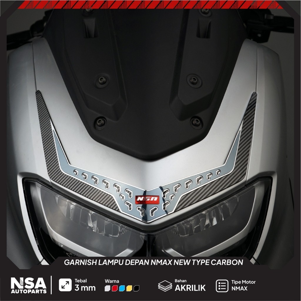 COVER LAMPU DEPAN NMAX NEW GARNISH LAMPU DEPAN NMAX NEW TAMENG DEPAN NMAX AKSESORIS NMAX VARIASI NMA