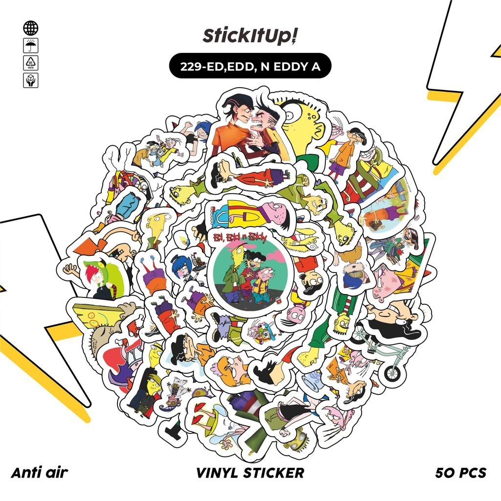 

COD✨ 50 Pcs Stiker Pack Graffiti Motif Kartun Ed, edd, n eddy Lucu Lucu Aesthetic Vynil Waterproof untuk Freebies Sticker Buku Journal Casing HP Laptop