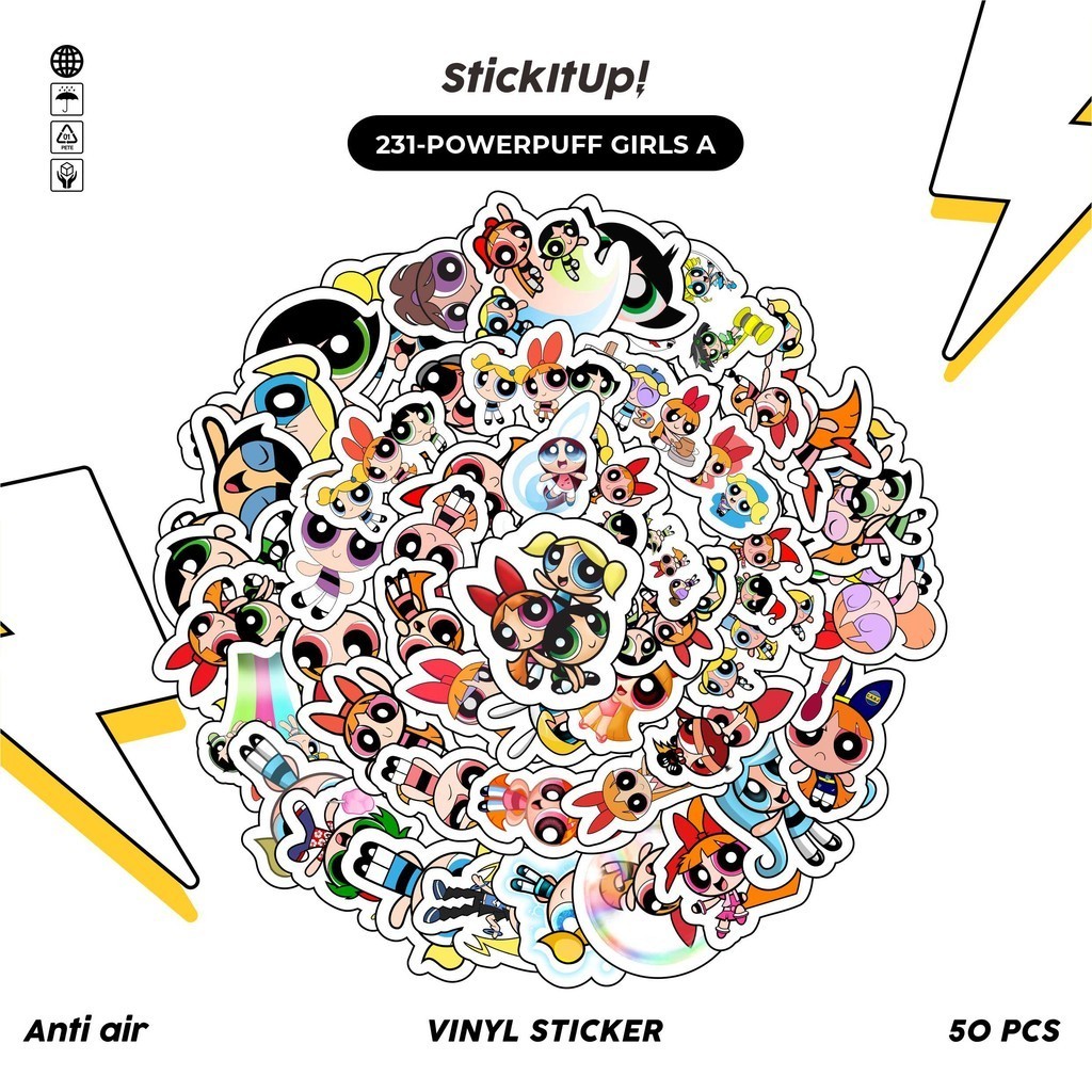 

COD✨ 50 Pcs Stiker Pack Kartun The Powerpuff Girls Lucu Aesthetic Vynil Waterproof untuk Freebies Sticker Buku Journal Casing HP Laptop