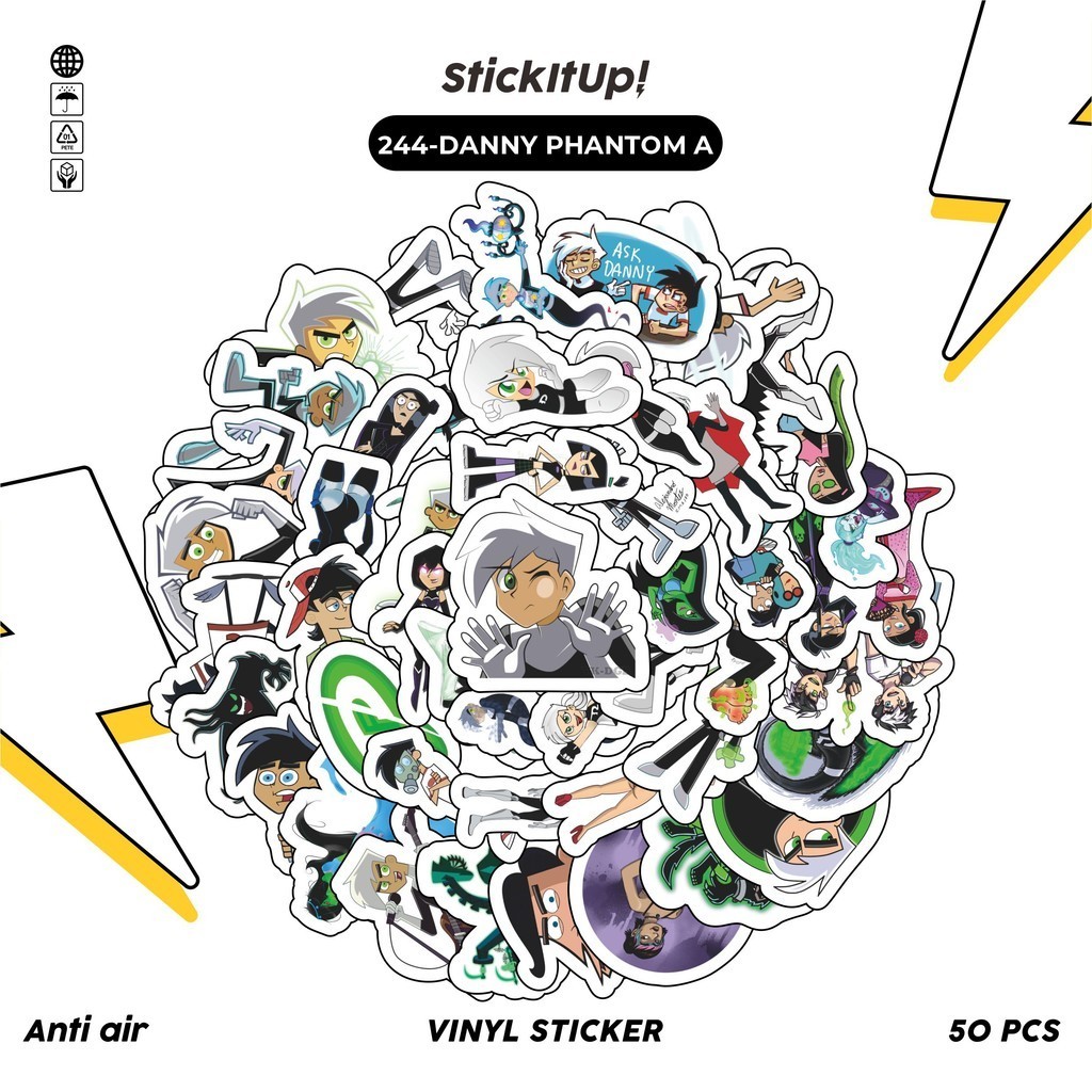

COD✨ 50 Pcs Stiker Pack Motif Kartun Danny Phantom Anti Air Untuk Dekorasi Notebook Sepeda Skateboard Handphone DIY