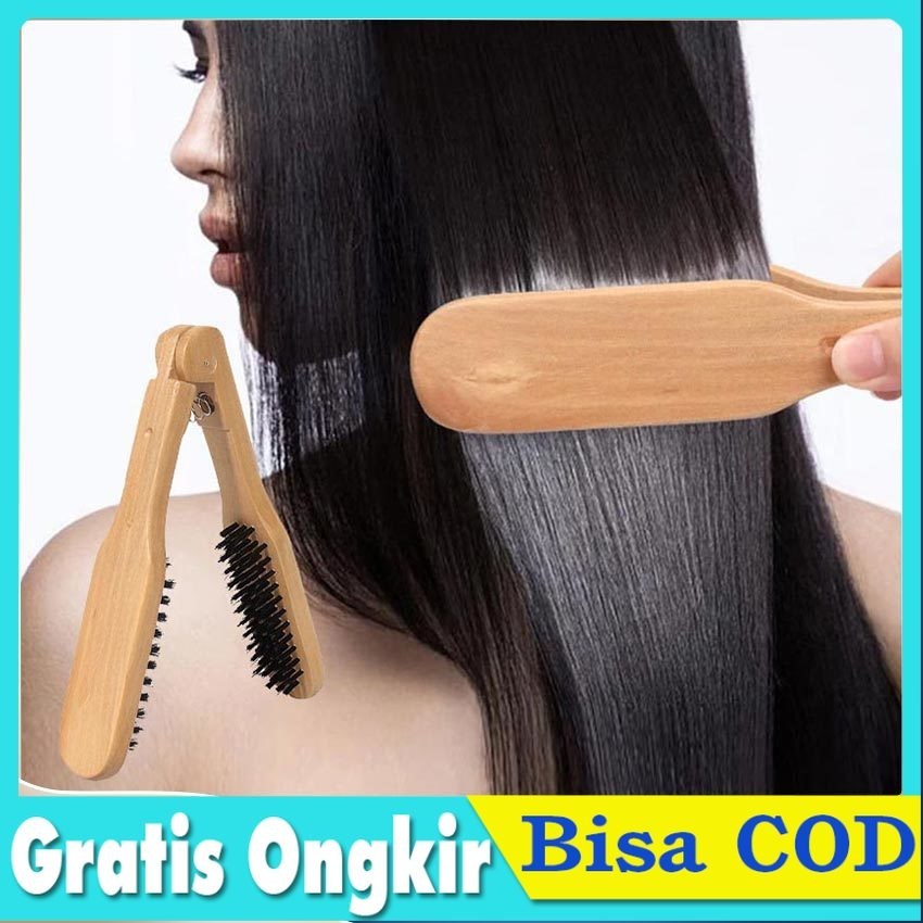 Sisir Catok Kayu / Sisir Jepit / Sisir Pelurus Rambut Babylist Tanpa Listrik