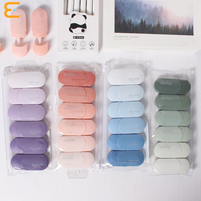 

Eghrerr 6PC/Set Pita Koreksi Berwarna-warni Mini Pita Koreksi Gradien Set Pita Koreksi Halus Portabel