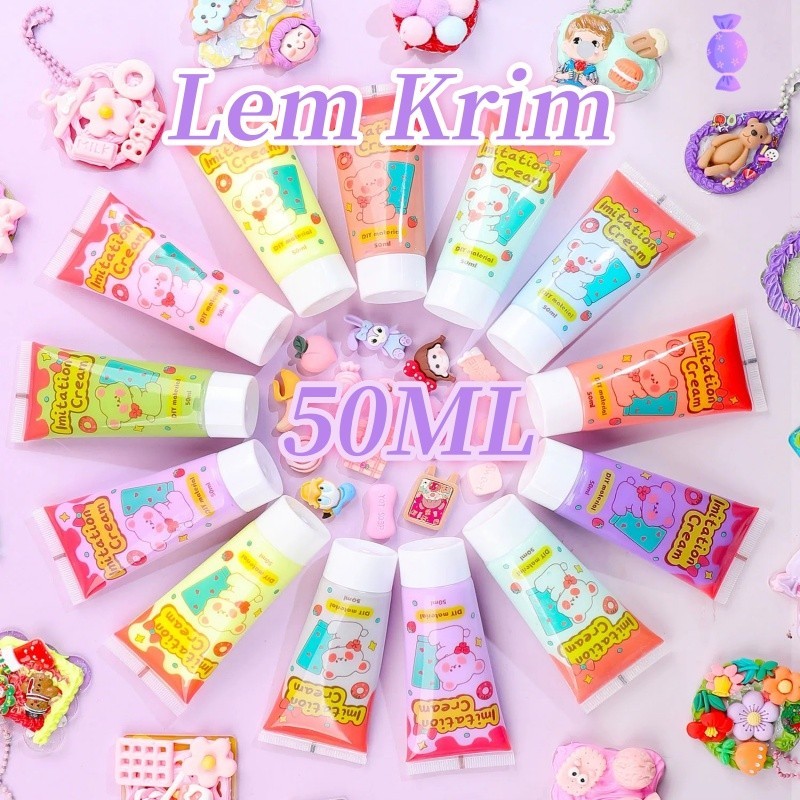 

50ml Lem Krim /DIY Deco Cream/Cream Clay Lem/ Krim Simulation/ Set lem krim
