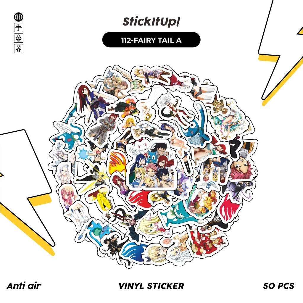 

COD✨ 100 Pcs Stiker Motif Anime Fairy Tail Anti Air Untuk Dekorasi Notebook Sepeda Skateboard Handphone DIY