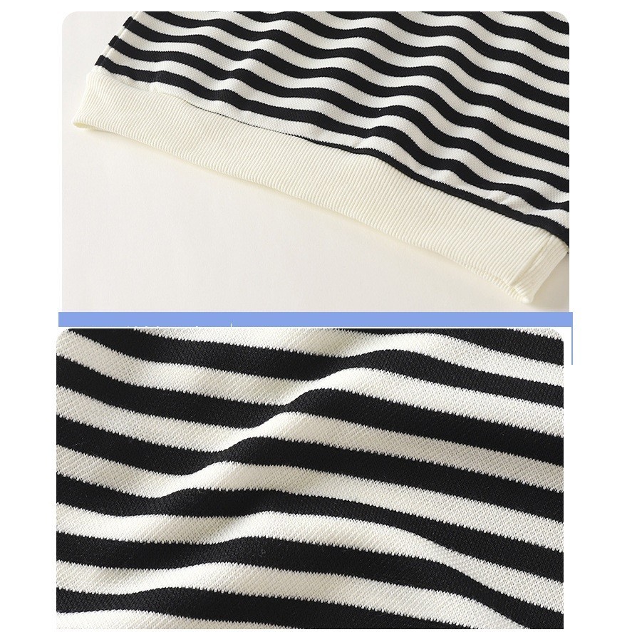 CL Baju Anak Sweater Laki Laki Perempuan Kerah Kancing Depan Strip