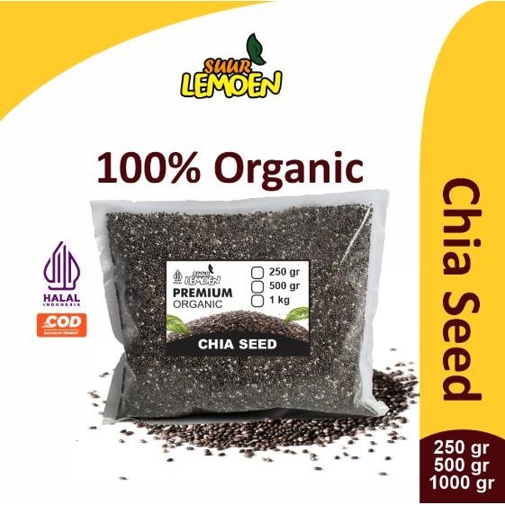 

Biji Chia Seed Organik 250gram - 500gram / Organic Chia Seed Mexico / Black Chia Seeds