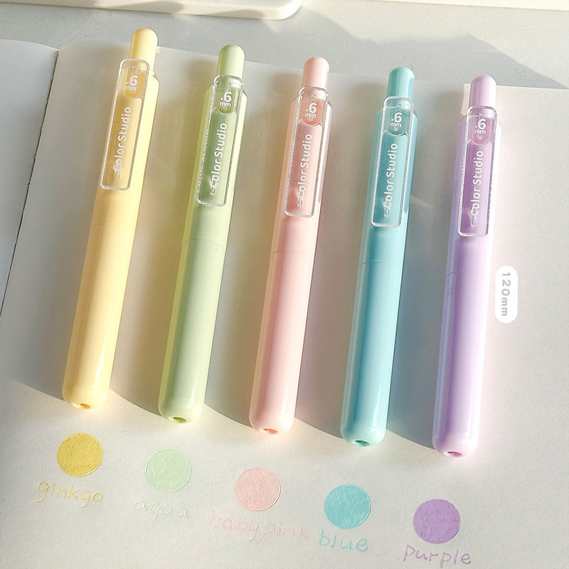 

SURABAYA Winzige 16 Colors Pulpen gel 0.5mm pena mekanik lucu warna warni aesthetic gel pens hitam morandi cream dopamine color Journal Marker Pen Alat Tulis