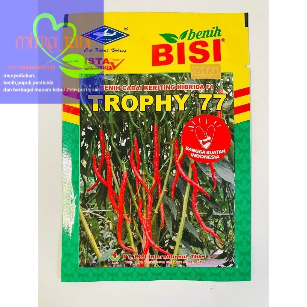 Benih cabai keriting hibrida TROPHY 77 isi 10gram dari CAP KAPAL TERBANG