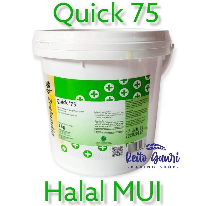 

TERJUAL Quick 75 Emulsifier Penstabil Cake Bahan Pengembang Kue 250 Gram