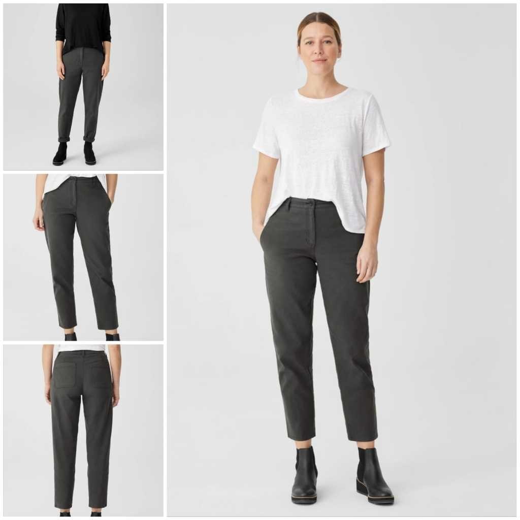 Celana Eileen Fisher Cotton Hemp Lantern Pant Black