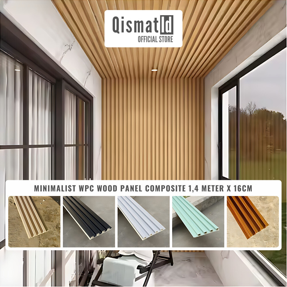 [10 Motif] Wood Panel Composite WPC 1,45 meter Recover Kayu Coklat Putih Merah Cherry Dark Walnut Ma