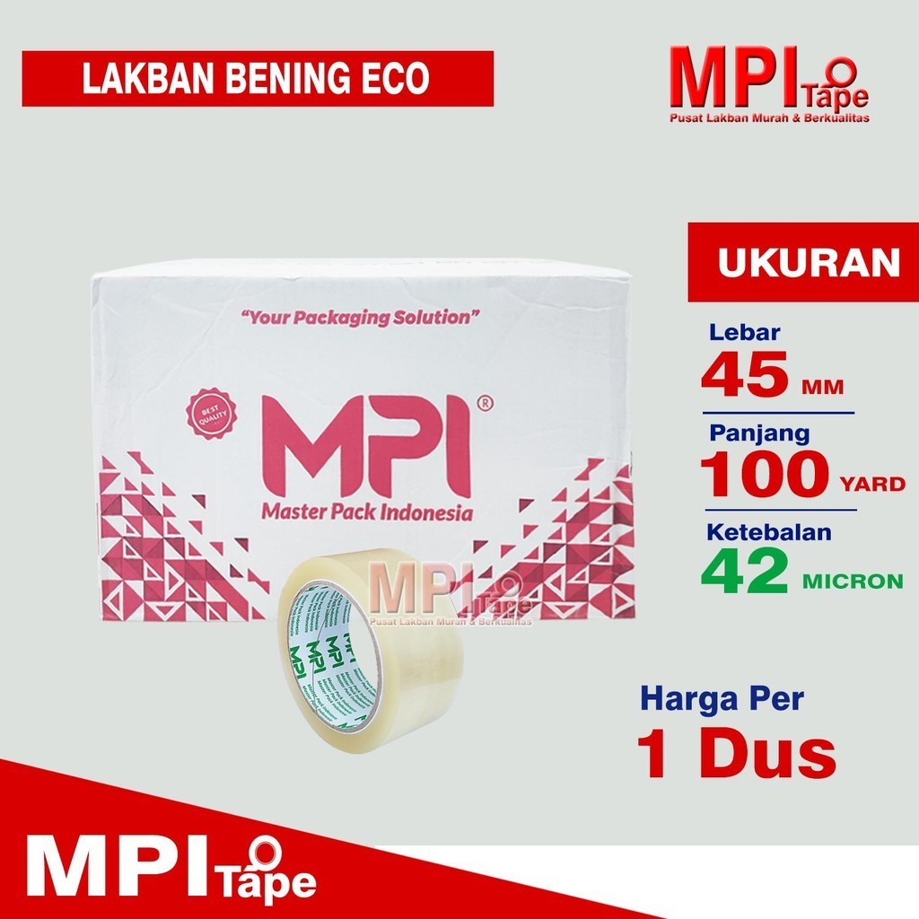 

1 Dus - Lakban Bening Ekonomis 45 mm x 100 Yard - Lakban Packing - MPI