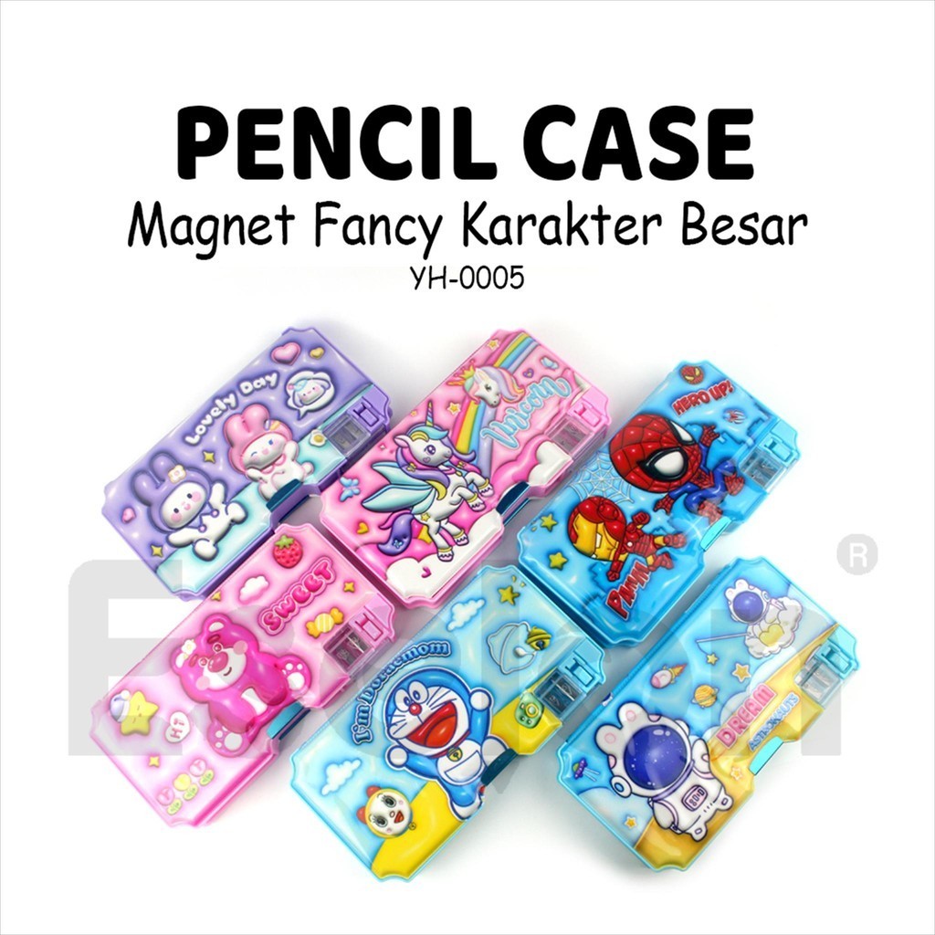 

[ES.JKT] Kotak Pensil Magnet Karakter S ize Besar YH-0005 /Tempat Pensil Fancy