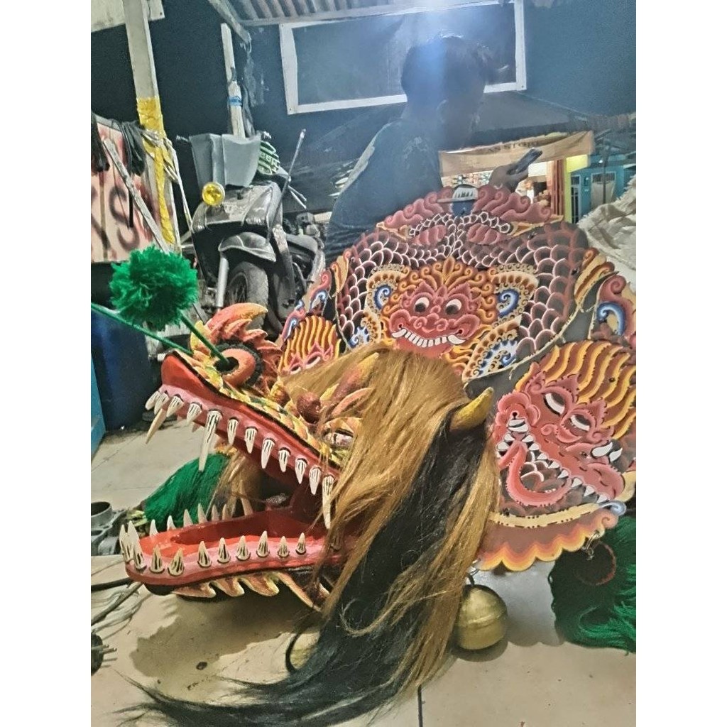 Topeng Barogan Ebeg Anak | mainan anak barong barongan caplok caplokan sedang devil kain panjang