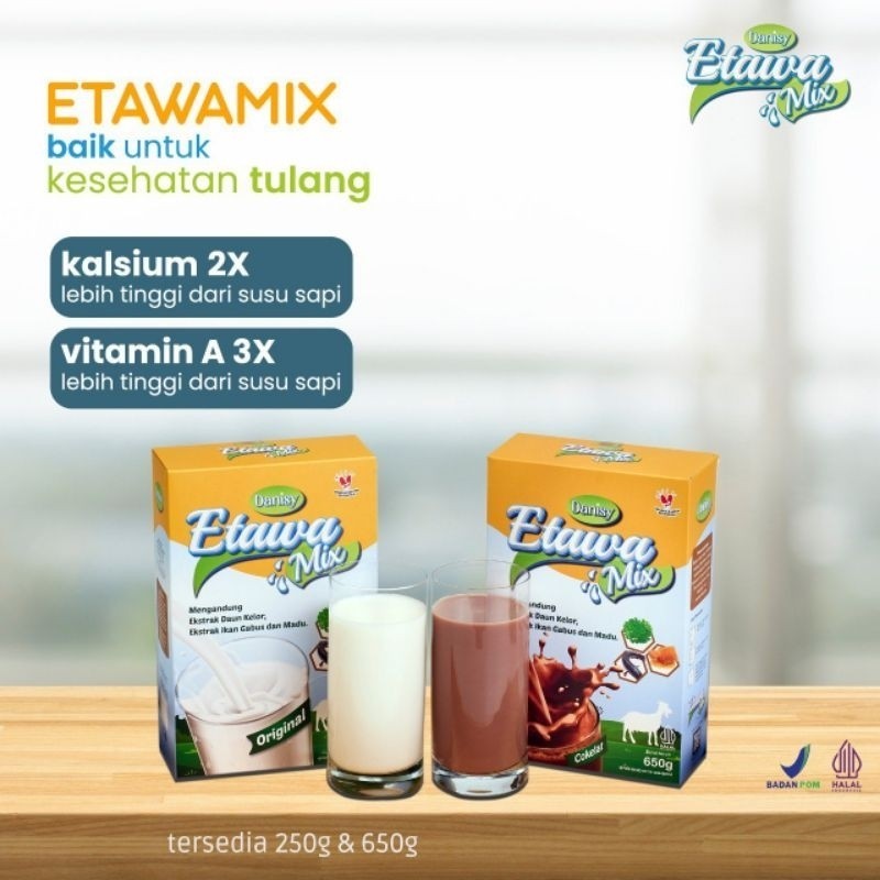 

SUSU ETAWAMIX SUSU KAMBING BUBUK KAYA KALSIUM | NUTRISI | BPOM | HALAL
