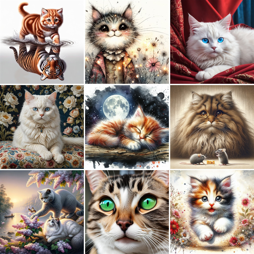 

Animal Pet Cat Paint Number Paintings 20x30 DIY Diamond Art Painting Kits Crafts Kits For Adults Wall Art Child's Gift 2024 HOT