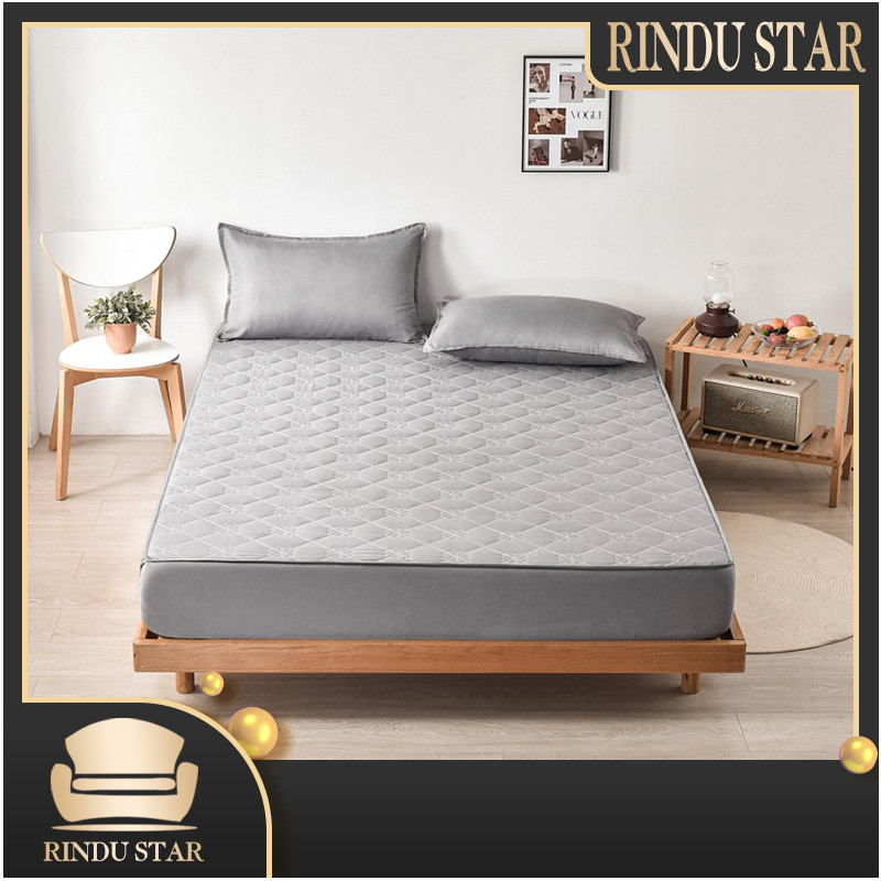 HJ10I SPREI WATERPROOF SULTAN MOTIF ANAK ROKET DINO BINTANG KUCING POLOS UKIR UKURAN 180X200CM 160x2