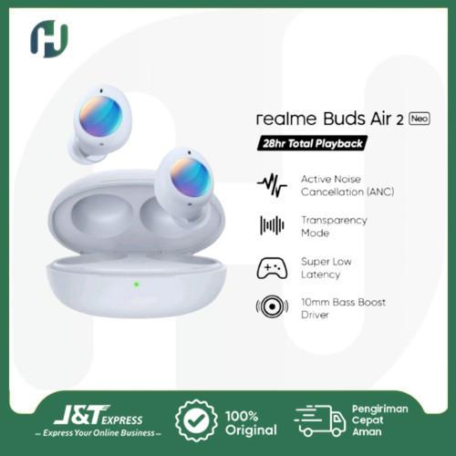 Realme Buds Air 2 Neo Bluetooth Earphone inear Original IPX5 Water Resistat 28h