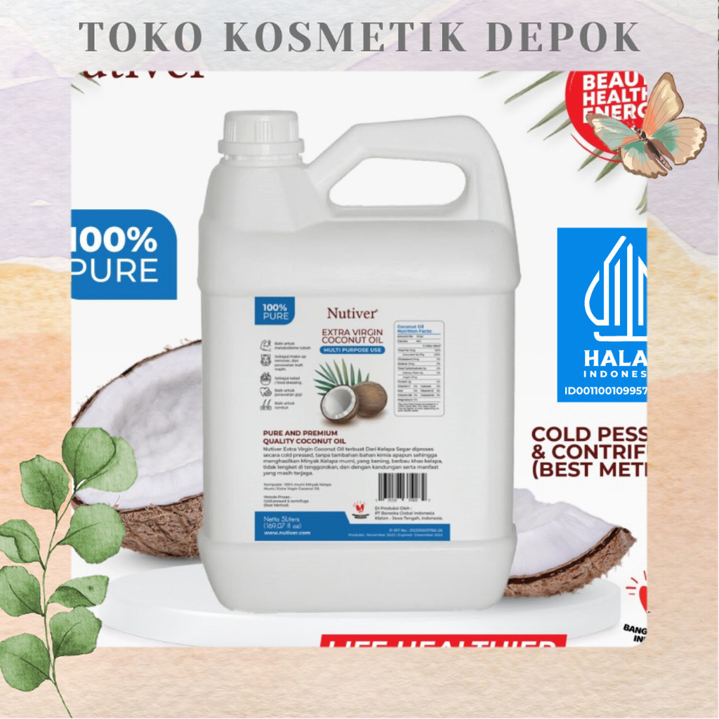 

NUTIVER PREMIUM VCO Virgin Coconut OIL 5 Liter - EVCO EXTRA VIRGIN COCONUT OIL MINYAK KELAPA MURNI ASLI ORIGINAL - MINYAK | TKD