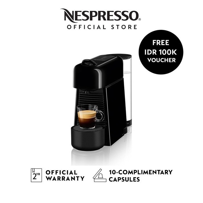 Nespresso Essenza Plus Coffee Machine, Black (Mesin Kopi)