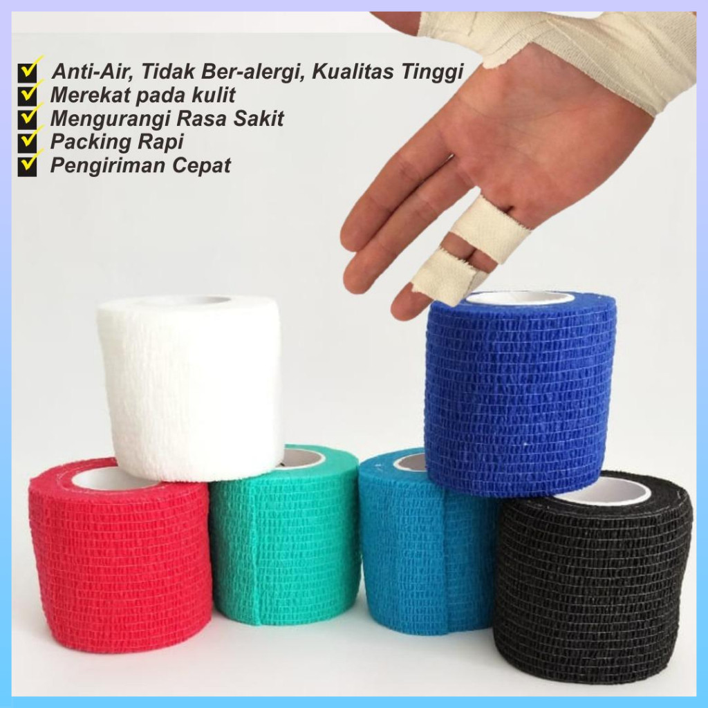 Finger Tape Futsal Wrist Tape 5cm x 4.5m Taping Olahraga Silat Sepak Bola Tapping Perban Terapi Elas