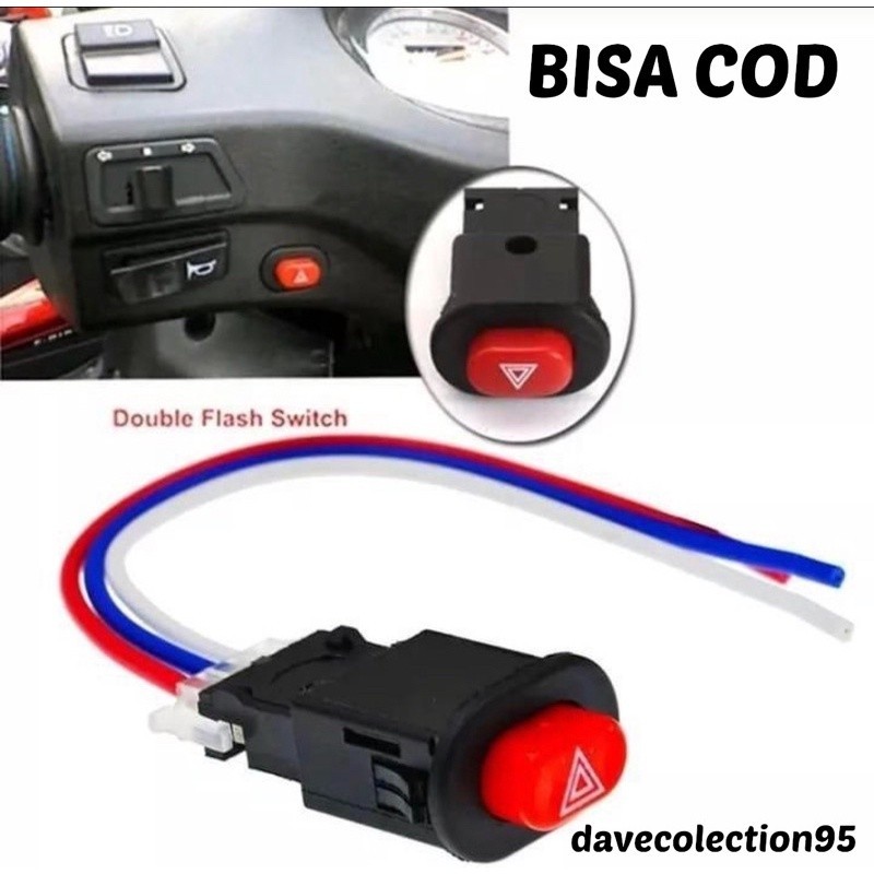 TOMBOL SAKLAR LAMPU HAZARD SEIN SEN UNIVERSAL TOMBOL HAZARD MOTOR YAMAHA HONDA SUZUKI PCX AEROX NMAX