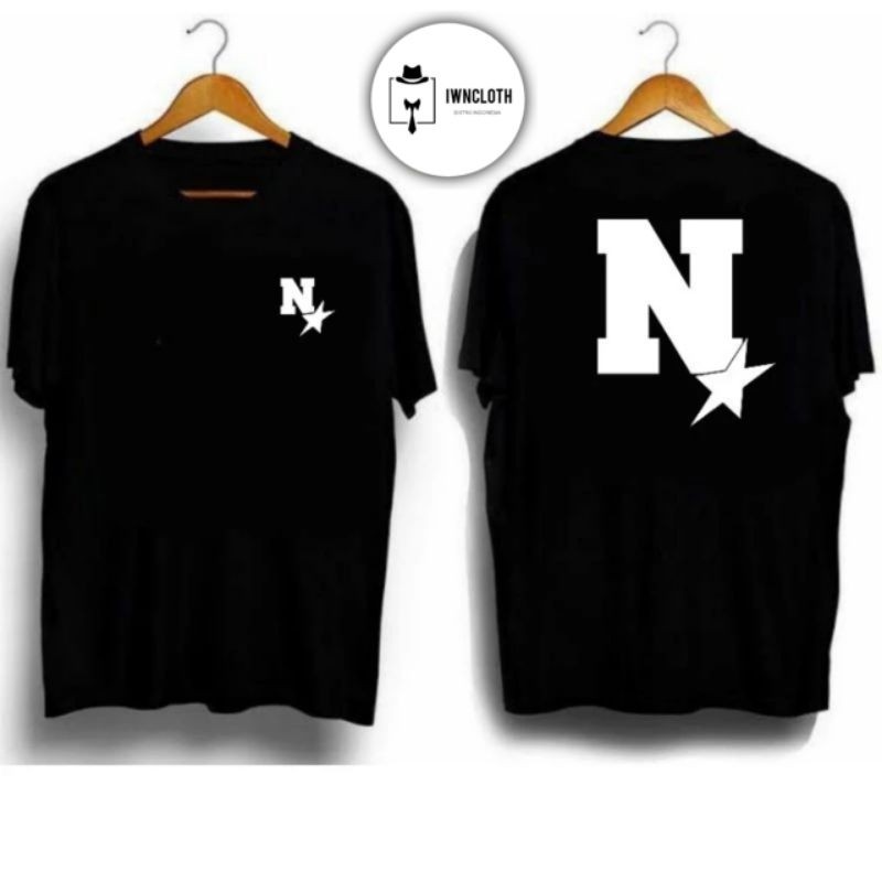 kaos inisial NAMA HURUF N STAR SABLON DTF/t-shirt kaos baju distro pria wanita