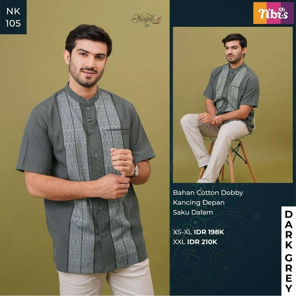 Koleksi Najmi / Nibras NK 105 / Baju Koko Laki Laki Dewasa NK 105 by Nibras