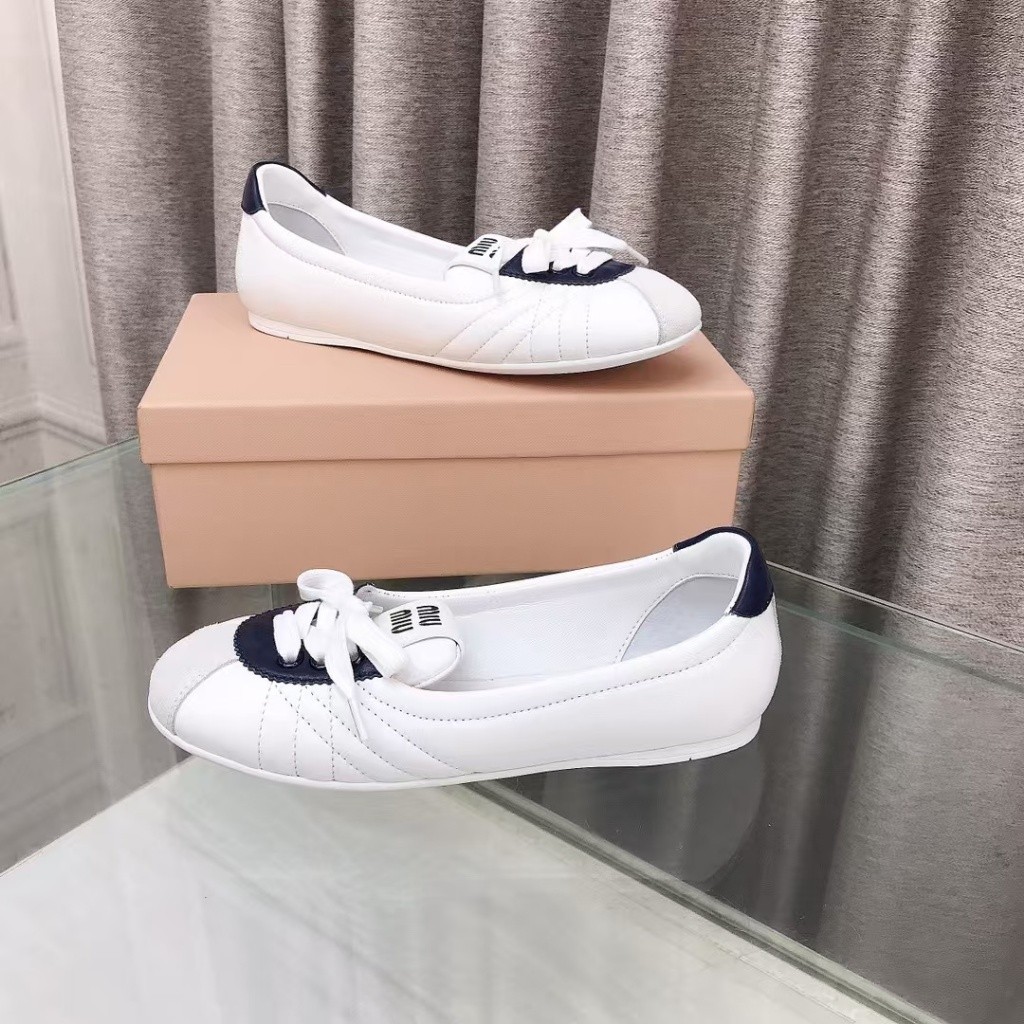 New Counter ORI Miumiu's new fashionable color blocked flat ballet shoes