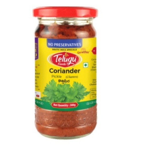 

TELUGU FOODS CORIANDER PICKEL 300 GR