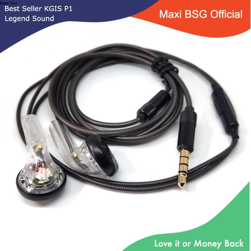 Hot Deals Highly Recommended Kgis P1 Hifi Sound Bass Earphone Durable Custom Hifi Cable Headset