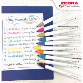 

Zebra ClickArt Retractable 0.6mm spidol Fine Point - Dark Colors - Blue Black