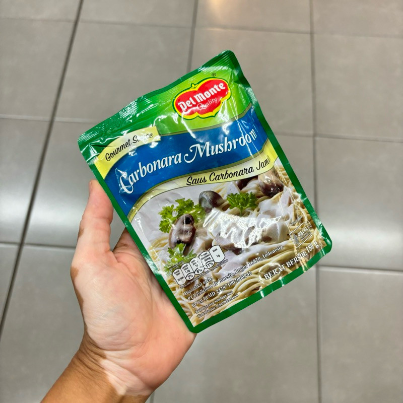 

Delmonte Gourmet Sauce Carbonara Mushroom 180gr / Del monte Saus Carbonara Mushroom ss91