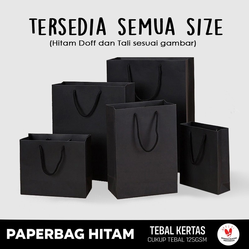 

ACEH.UMI 131514 Paper Bag Hitam Polos Semua Ukuran / Paper Bag Kado Packing Olshop / Papper Bag Jumbo Mini Kecil Online Shop