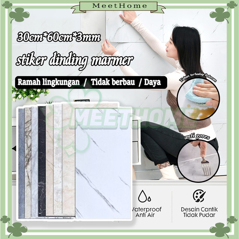 Wallpaper Dinding Vinyl Marble 30 x 60 cm/Lantai Vinyl Keramik Marbel Granit/Stiker Lemari Cabinet M