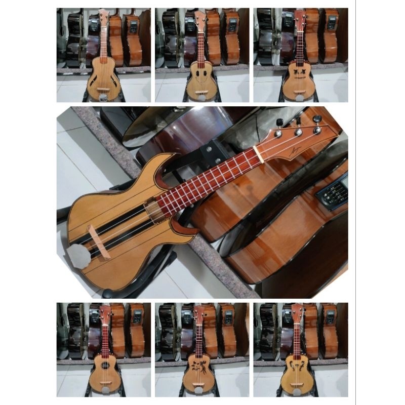 cod ukulele kulele cak cuk kentrung senar 3 dan 4 lubang biola bundar burung tipis pare marshmello