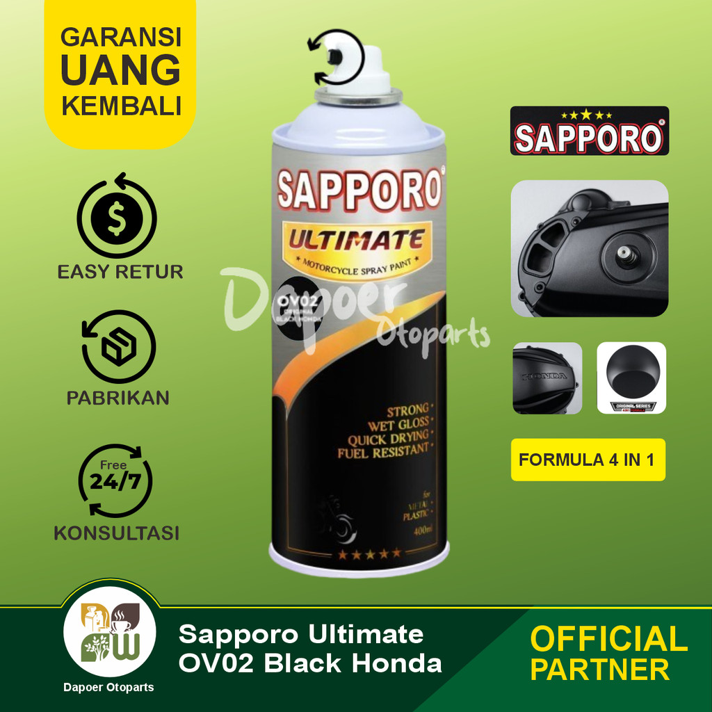 Sapporo Ultimate OV02 Original Black Honda Series 4in1 Cat Semprot