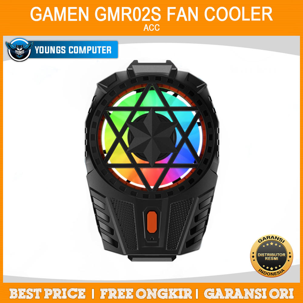 Gamen GMR02S Mobile Fan Cooler RGB With Battery | Radiator Pendingin HP Cooling Fan Gaming