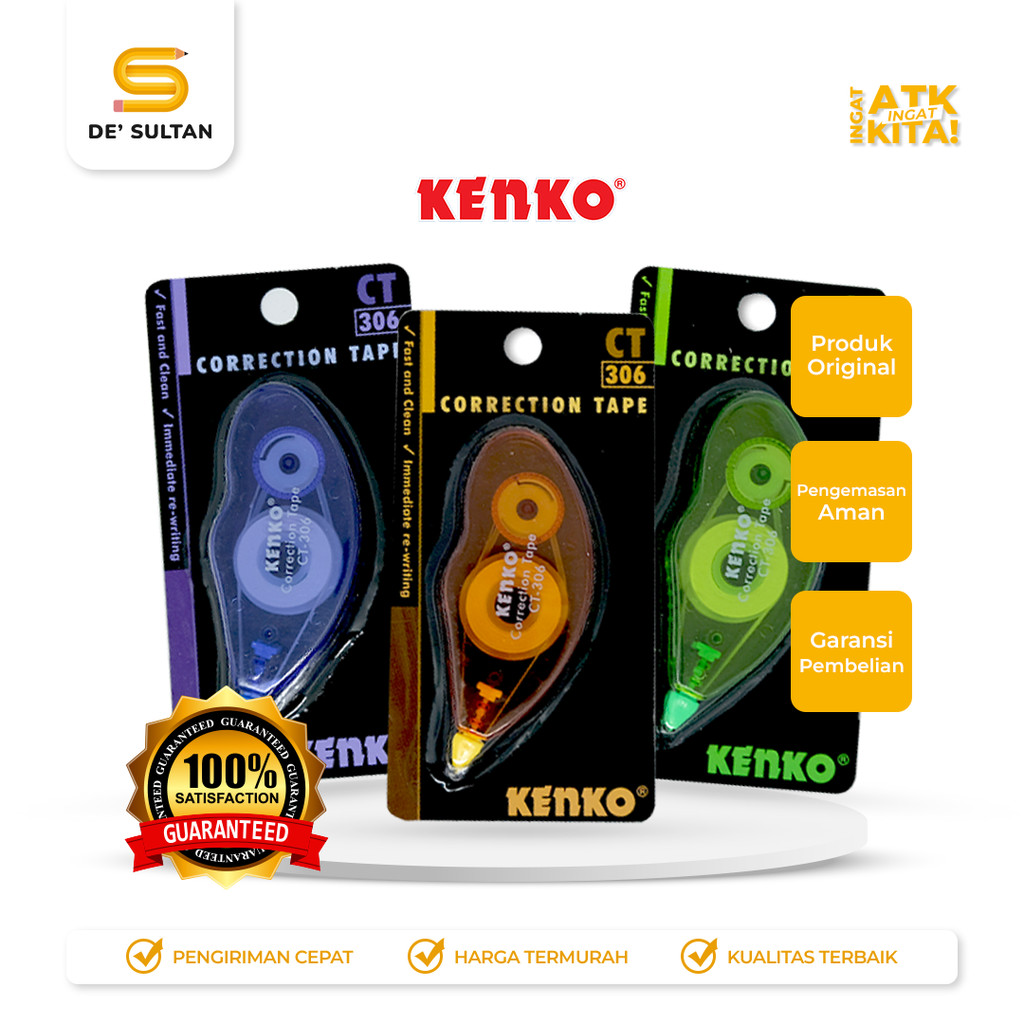 

KENKO PITA KOREKSI/ CORRECTION TAPE CT-306 [6M x 5mm] (1PC)