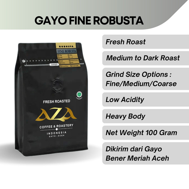 

Aza Coffee - Kopi Aceh Gayo Fine Robusta 100 gr