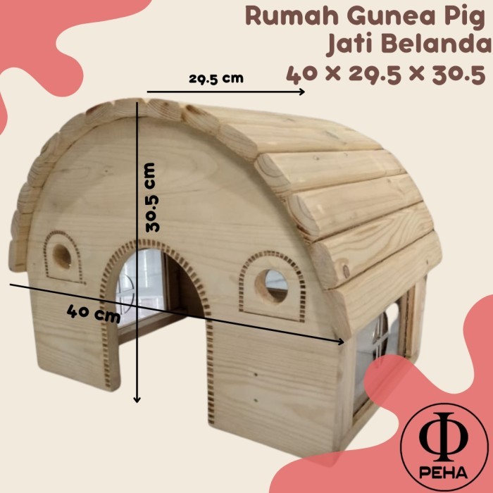 Rumah landak /kelinci Rumah Landak Mini Kayu Jati jendela Akrilik
