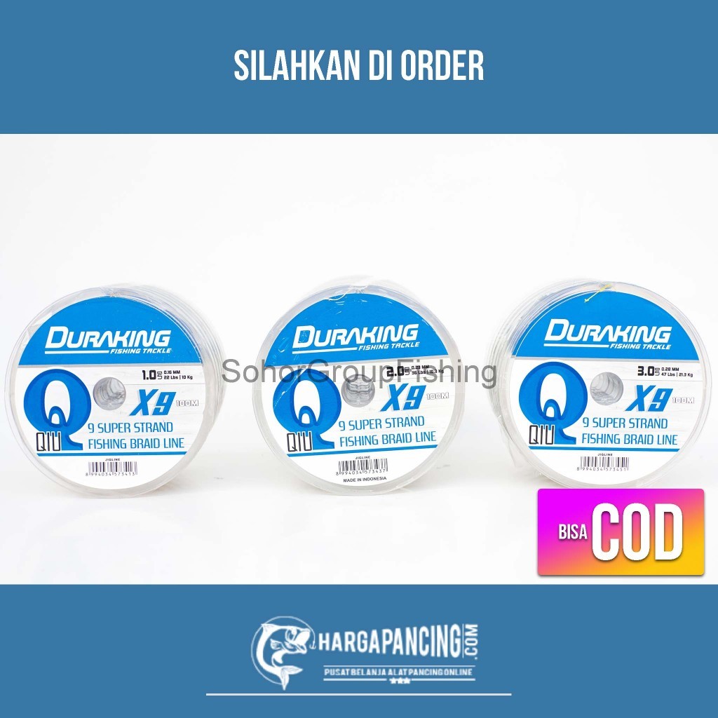 Benang Pancing PE Duraking QIU X9 100M Connecting Multicolor