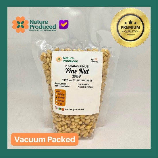 

Nature Produced Pine Nut 100gr 250gr 500gr 1kg | Kacang Pinus - 250gr